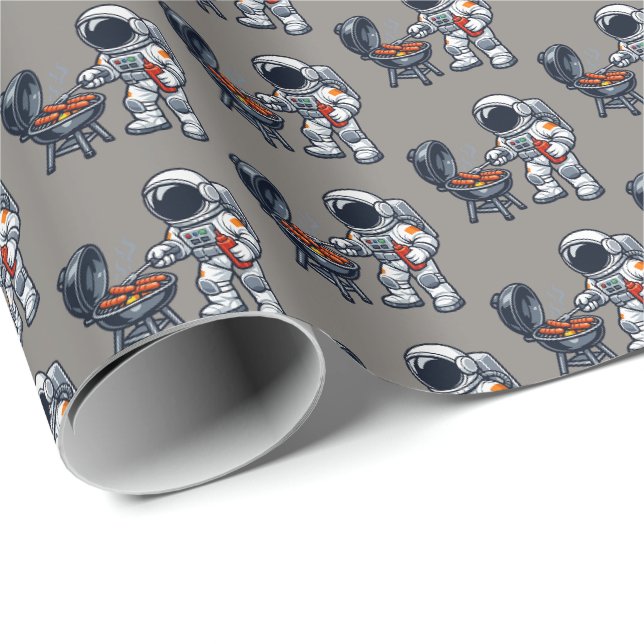 Papel De Regalo Astronaut a la parrilla (Esquina del rollo)