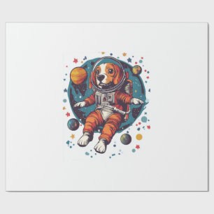 Papel De Regalo Astronauta Beagle � Perro Explorador Espacial