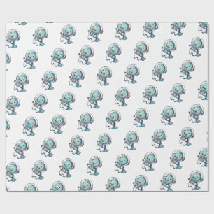 Papel De Regalo Astronauta Bebé Dinosaurio