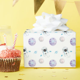 Papel De Regalo Astronauta de la galaxia del espacio acuático