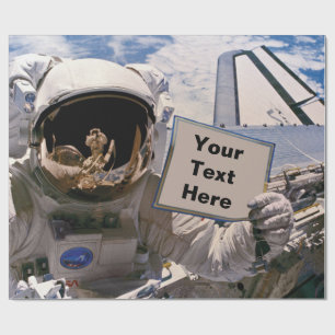 Papel De Regalo Astronauta de la NASA sosteniendo un letrero - Agr