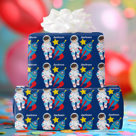 Papel De Regalo Astronauta espacial Personalizado Guay Niños Cumpl