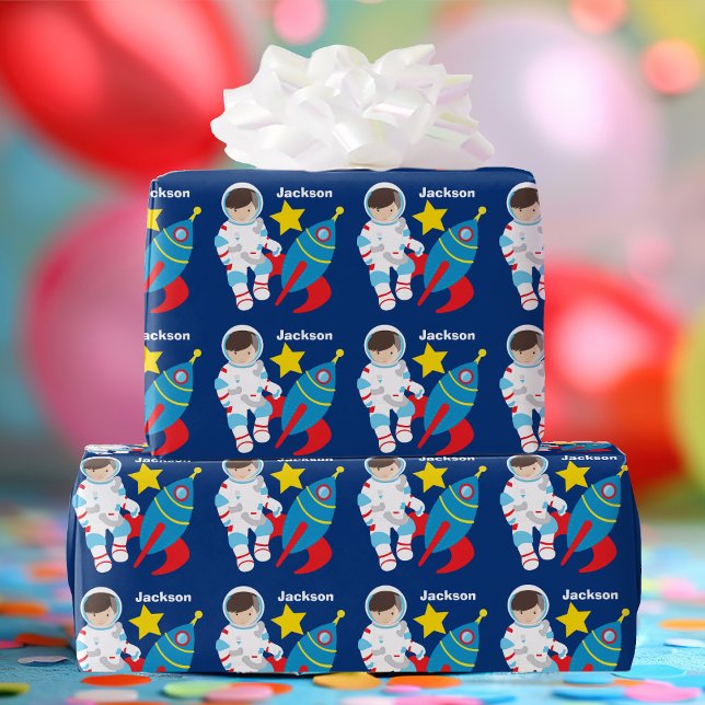 Papel De Regalo Astronauta espacial Personalizado Guay Niños Cumpl (Subido por el creador)