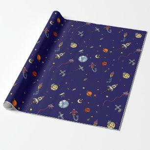 Papel De Regalo Astronauta y luna