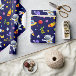 Papel de Regalo Astronautas Alienígenas del Espaci