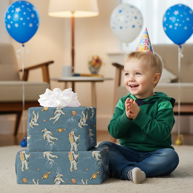Papel De Regalo Astronautas de época (Subido por el creador)