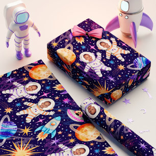 Papel De Regalo Astronautas gemelos en el espacio ultraterrestre