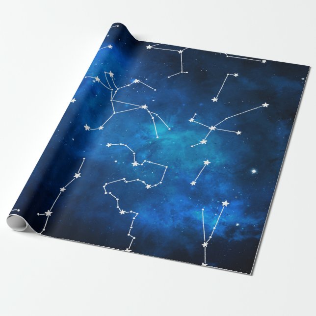 Papel De Regalo Astronomía de Sky Map Constellation (Desenrollado)
