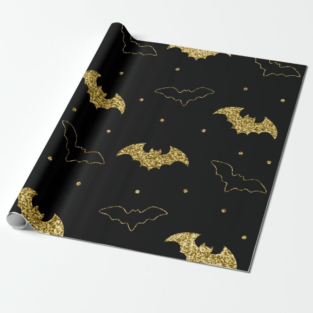Papel De Regalo Asustado Regalo de Halloween Celestial de Black Ba (Desenrollado)