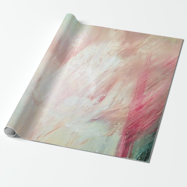 Papel De Regalo Ataque de pincel rosa y Aqua (Desenrollado)
