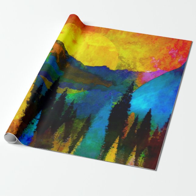 Papel De Regalo Atardecer de montaña (Desenrollado)
