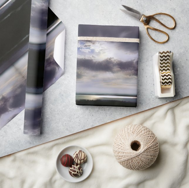 Papel De Regalo Atardecer sobre el lago (Artesanía)