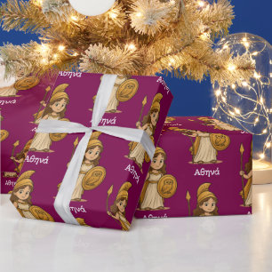 Papel De Regalo Athena de dibujos animados adorable – Personalizad