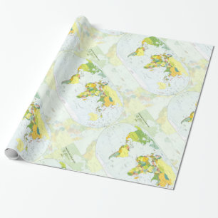 Papel De Regalo Atlas del País del Mapa Mundial