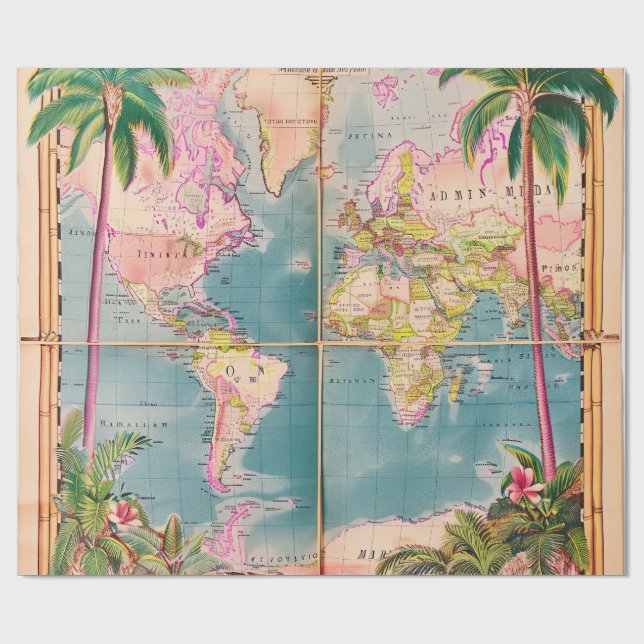 Papel de regalo - Atlas Vintage (Superficie plana)