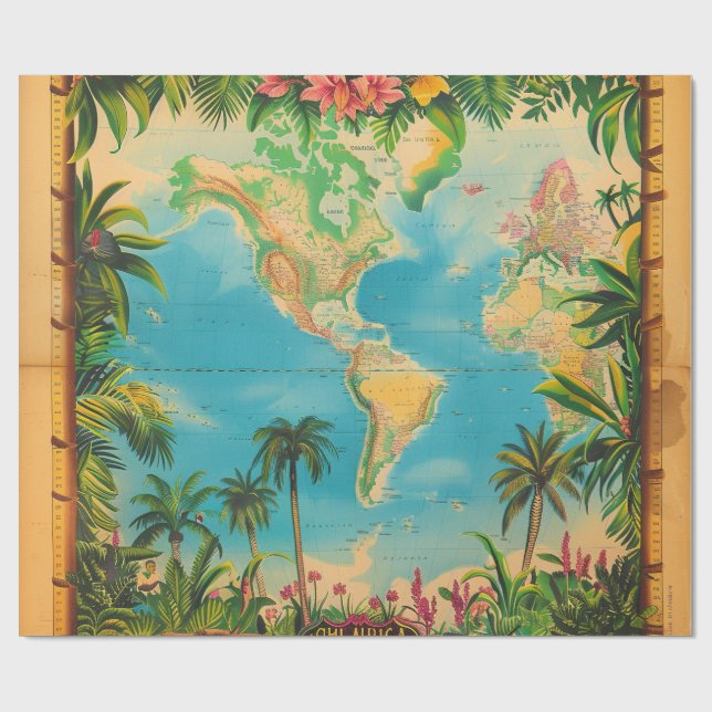 Papel de regalo - Atlas Vintage (Superficie plana)