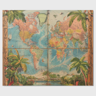Papel de Regalo-Atlas Vintage Papel de Regalo