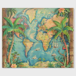 Papel de Regalo-Atlas Vintage Papel de Regalo