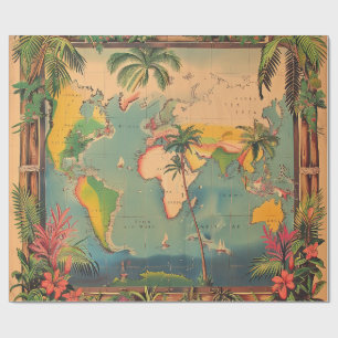 Papel de Regalo-Atlas Vintage Papel de Regalo