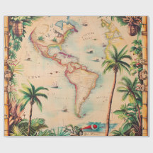 Papel de Regalo-Atlas Vintage Papel de Regalo