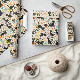 Papel De Regalo Atomic Black Cats Halloween