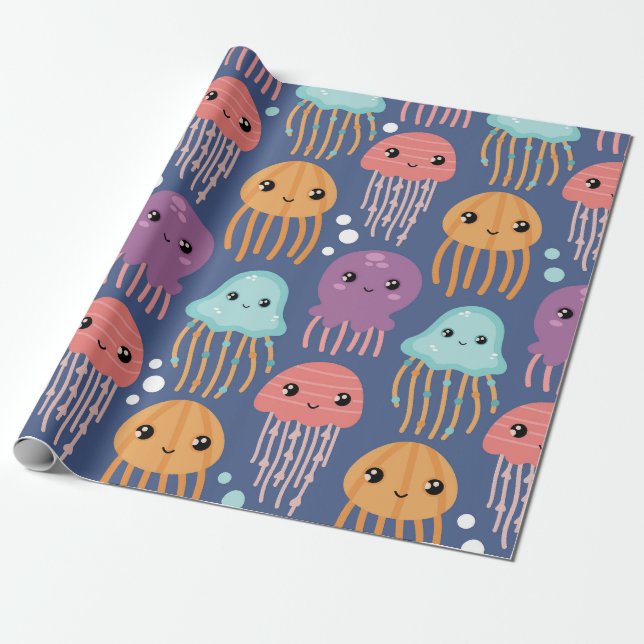 Papel De Regalo Atractivo Desfile de Jellyfish (Desenrollado)