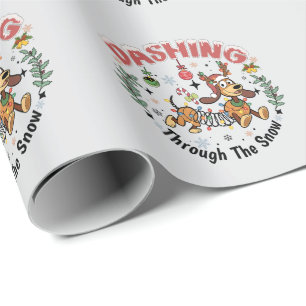 Papel De Regalo Atravesando la Nieve con gracia Funny Dachshund Pe