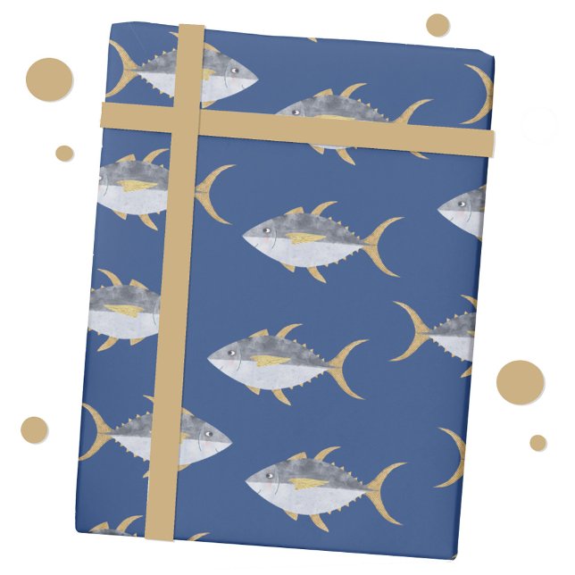 Papel De Regalo Atún Fish (Tuna fish fun gift wrap paper roll)