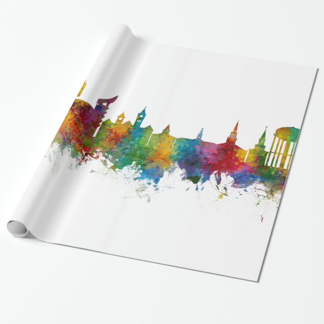Papel De Regalo Auburn Alabama Skyline (Desenrollado)