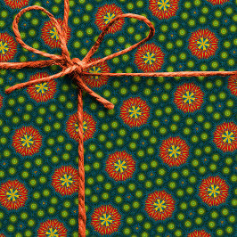 Papel De Regalo Audaz resumen hippie curado rojo verde tribal