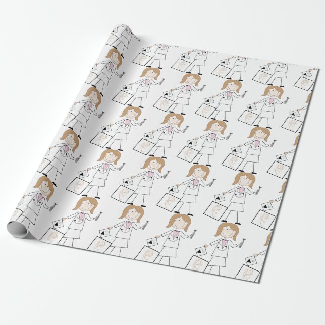 Papel De Regalo Audióloga femenina (Desenrollado)