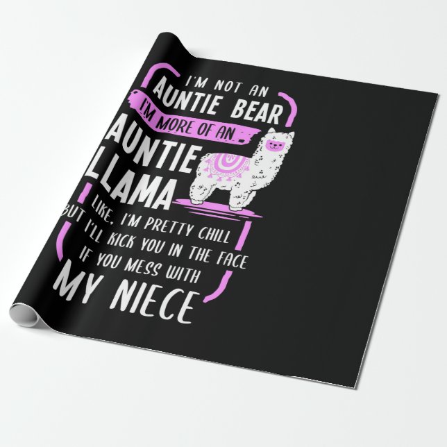 Papel De Regalo Auntie Llama (Desenrollado)