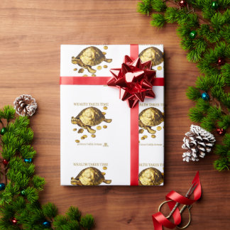 Papel De Regalo AURALUXY™ Tortuga Dorada – Mentalidad de Riqueza