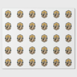 Papel De Regalo Auriculares Jesus Muerto Set Medios Silenciosos En