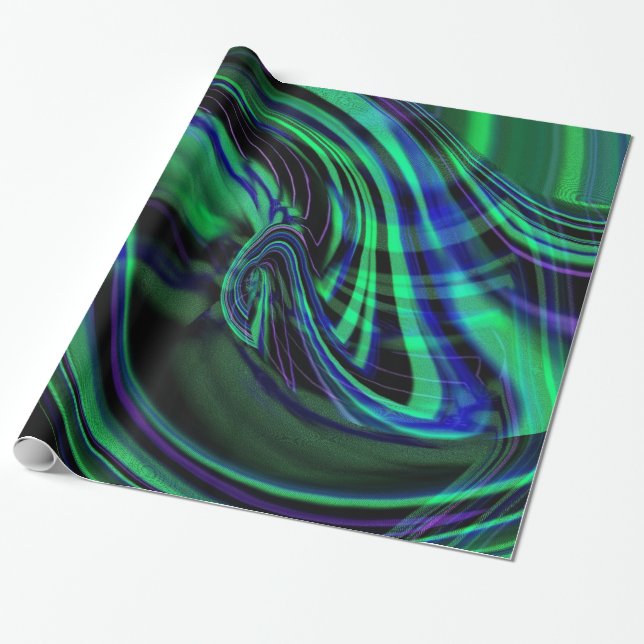 Papel de Regalo Aurora Boreal Abstracto (Desenrollado)