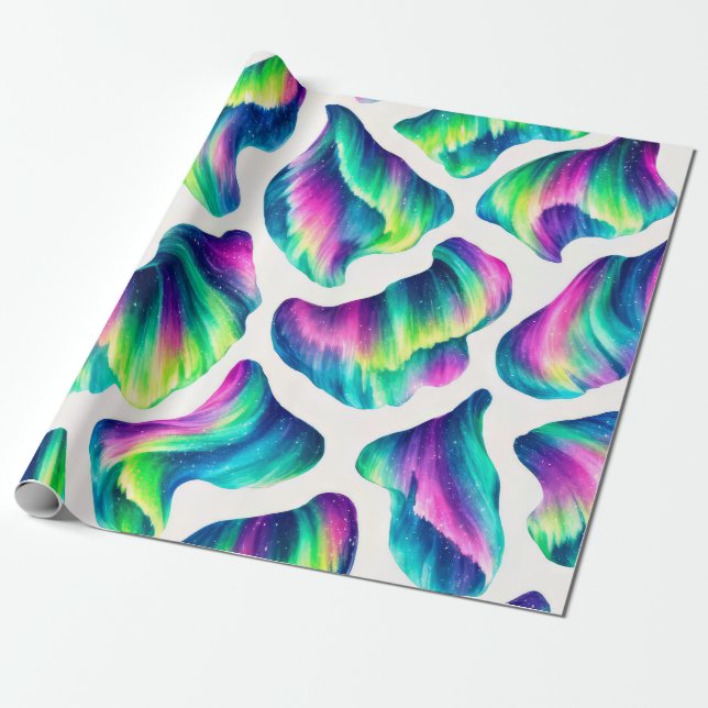 Papel De Regalo Aurora boreal luces del norte (Desenrollado)