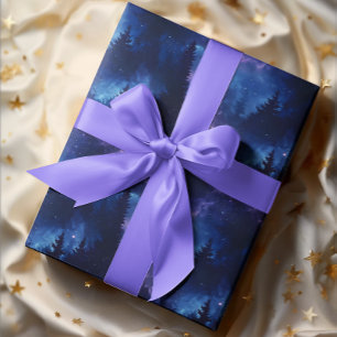 Papel De Regalo Aurora Borealis Forest Space