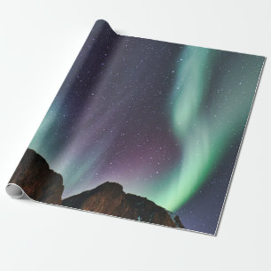 Papel De Regalo Aurora Borealis Luz del Norte Cielo de Alaska