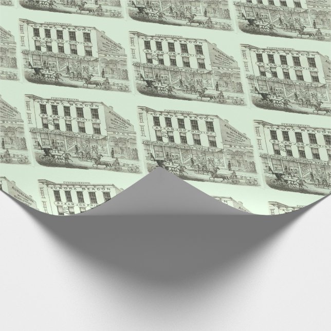 Papel De Regalo Aurora Illinois Aurora Beacon News 1871 Stone Lith (Esquina)