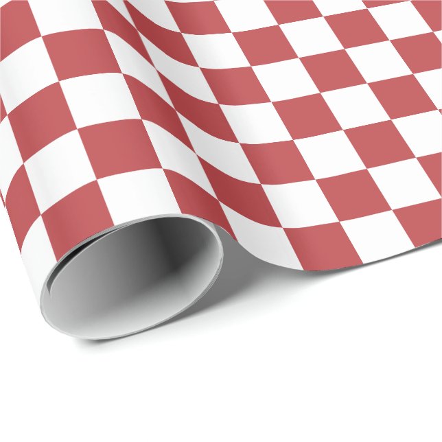 Papel De Regalo Aurora Red and White Checkered (Esquina del rollo)
