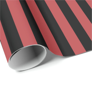 Papel De Regalo Aurora Rojo y Negro a Rayas