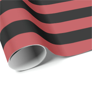 Papel De Regalo Aurora Rojo y Negro a Rayas