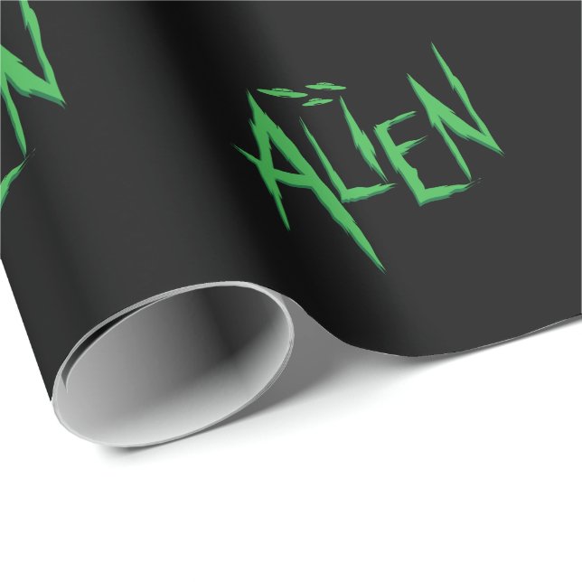 Papel De Regalo Außerirdischen Alien mit Ufo (Esquina del rollo)