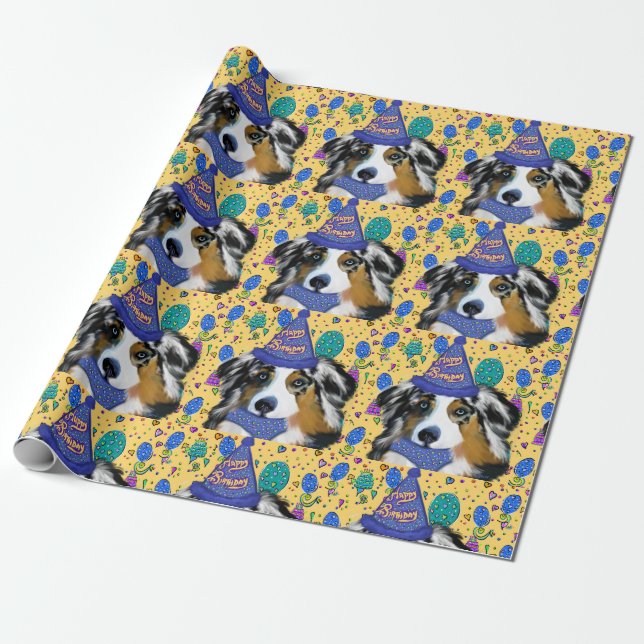 PAPEL DE REGALO AUSTRALIAN SHEPHERD (Desenrollado)
