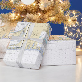 Papel De Regalo Auténtica carta náutica del viñedo de Martha