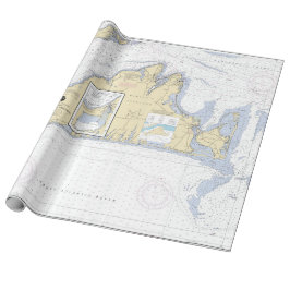 Papel De Regalo Auténtica carta náutica del viñedo de Martha