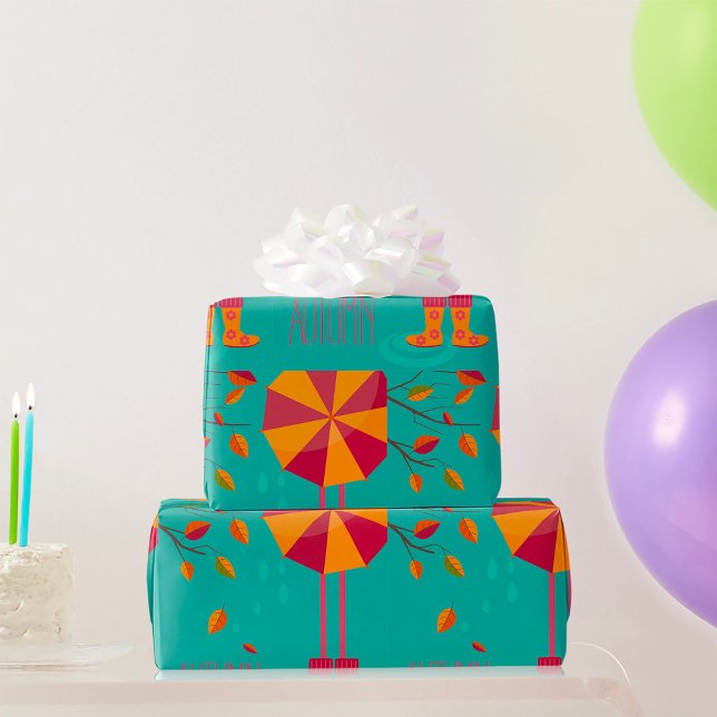 Papel De Regalo Auténtico brote de lluvia y hojas de paraguas (Subido por el creador)