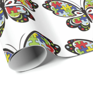 Papel De Regalo Autism Awareness Butterfly
