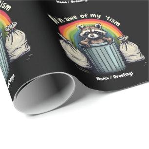 Papel De Regalo Autismo Raccoon Gracioso Estar Aterrado De Mi Meme