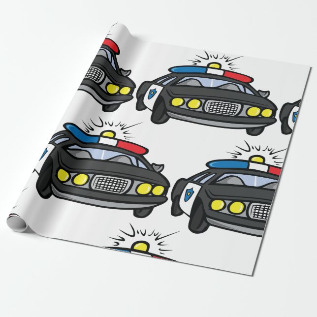 Papel De Regalo Auto policial (Desenrollado)